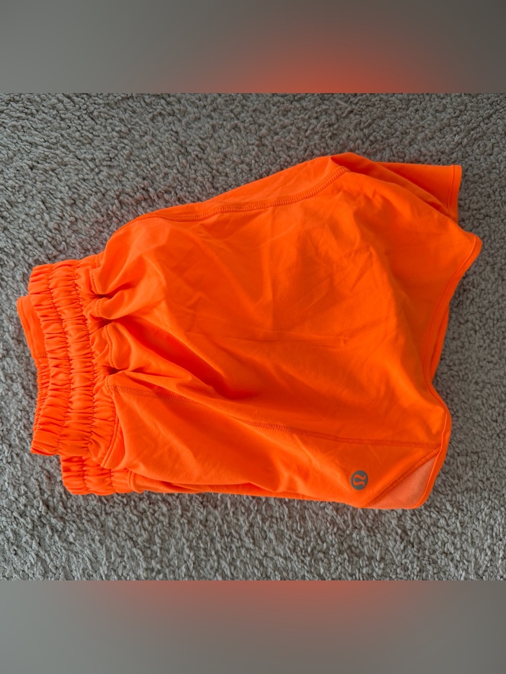 lululemon athletica Women's Bright Orange Athletic Shorts NEVER WORN